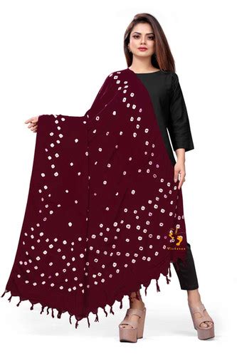 Women Cotton Hand Printed Bandhani Design Dupatta | Ethnic Tie Die ...