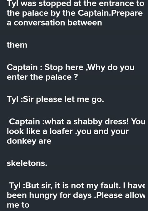 Give the Conversation between tyl and courtiers of 8th grade english ...