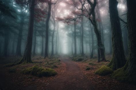 Metaverse haunted forest interior spooky virtual woodland | Premium AI ...