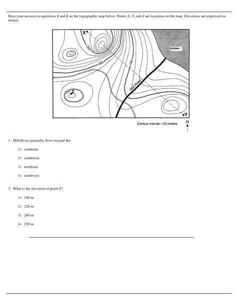 Topographic Map Worksheet 的图像结果