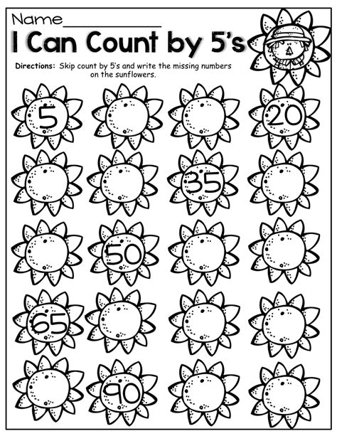Counting In 5s Worksheet - E-streetlight.com