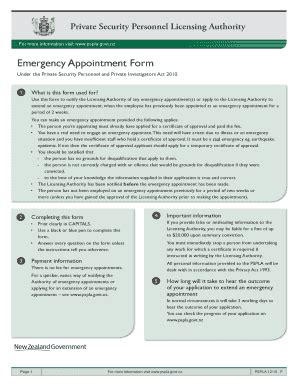 Fillable Online courts govt Emergency Appointment Form - courts govt ...