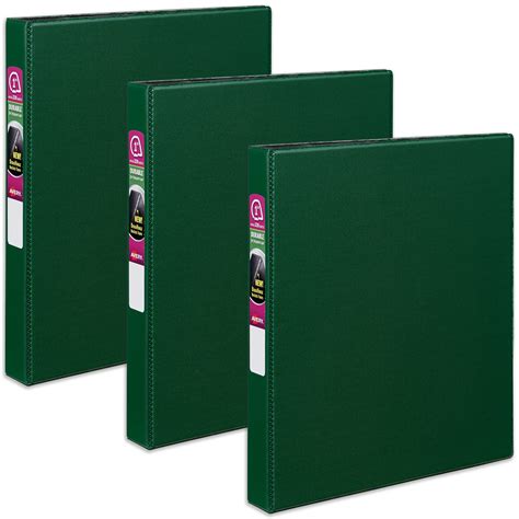 Avery Durable 3 Ring Binder, 1 inch Slant Rings, Three Heavy Duty Green ...