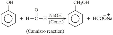 Reaction of Benzaldehyde with formaldehyde in the presence of conc ...