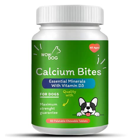 WOW DOG Chewable Calcium Tablet - Calcium for Dogs Supplement with ...