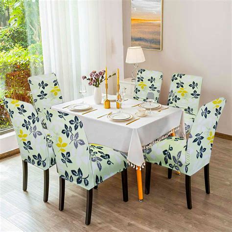 TRENDECOR Dining Chair Cover Set of 6 Seater pcs are Easily Washable ...