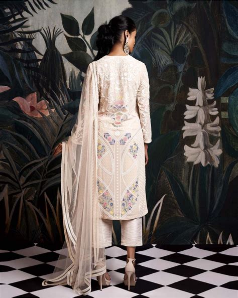 Buy Adaline Beige Based Multi Colored Kurta Set.