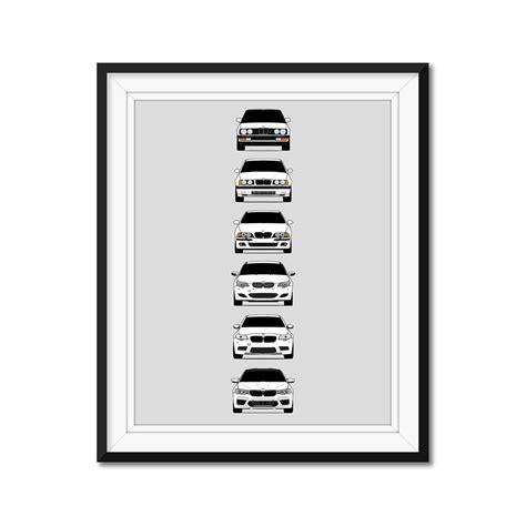 BMW M5 Generations Inspired Car Poster - Handmade | Ubuy India