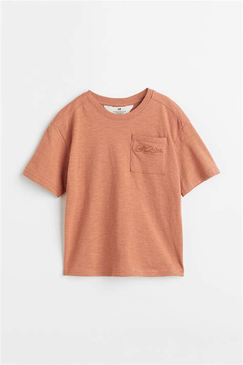 Oversized chest-pocket T-shirt - Orange - Kids | H&M IN