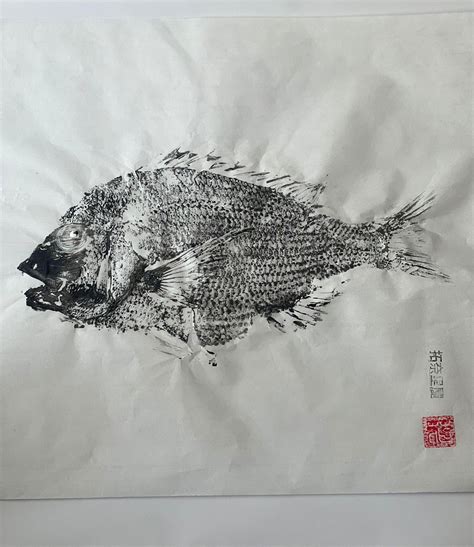 Gyotaku Fish Art Handcrafted Coastal Print Fisherman Gift Lane Snapper ...