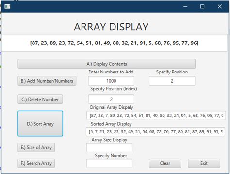 Image result for Java GUI Array