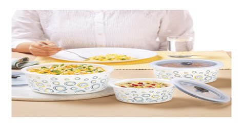 Buy Larah by Borosil Jupiter Opalware Storage Bowl with Lid (400ml ...