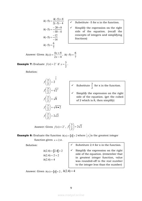 Evaluating Functions Lesson Module 2 的图像结果