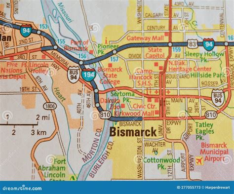 Map Image of Bismarck North Dakota Editorial Stock Photo - Image of ...