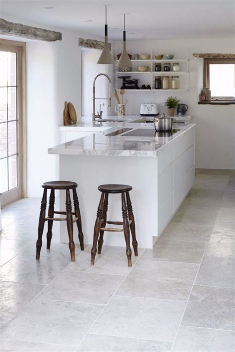 kitchen floor tile ideas with grey cabinets