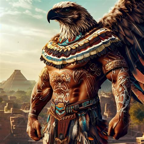 El mítico guerrero águila de la cultura azteca mexicana | Foto Premium