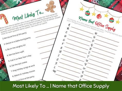 Christmas Work Party Games Printables Bundle Holiday Office - Etsy
