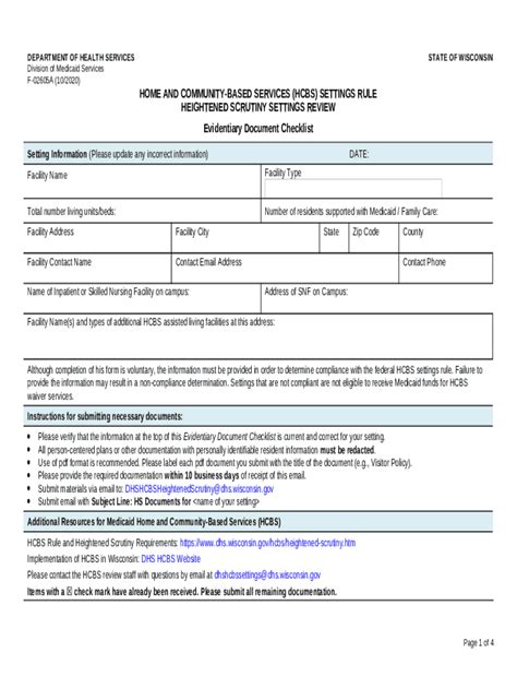 HCBS Settings Rule - Heightened Scrutiny Settings Review - Evidentiary ...