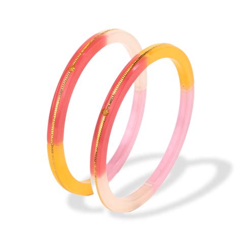 Hem Jewels® 22kt (916) Yellow Gold Pola Bangles - Pastel Multi Color