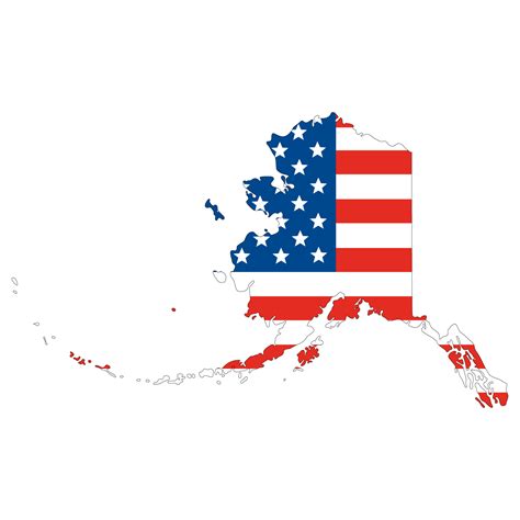 Alaska map with USA flag 27223789 PNG