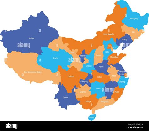 Map of administrative provinces of China. Vector illustration Stock ...