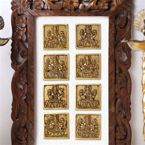 Brass Ashtalakshmi Hanging Plates Set (4 Inch) – Vedansh Craft