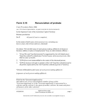 Fillable Online Form 3.15 Renunciation of probate Fax Email Print ...