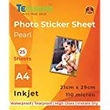 True-Ally 25 Vinyl Sticker Photo Paper for Inkjet Printer (Pearl White ...