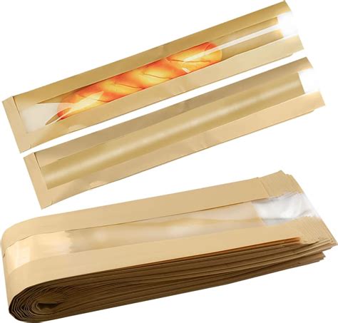 Amazon.com: Baguette Bags 50PCS Bakery Bags with Window Kraft Paper ...