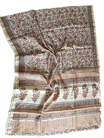 Buy Blocks Bagru Women's Hand Block Printed Chanderi Silk Saree With Un ...