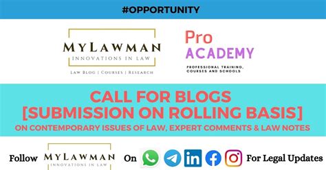 Call for Blogs on Contemporary issue in Law/Expert Comments/Law Notes ...