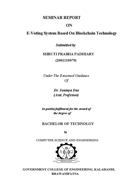 Blockchain - Soumya Das (Asst. Professor) In partial fulfilment for the ...