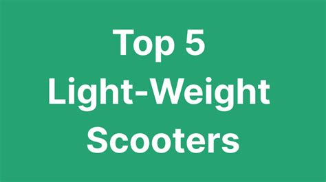 5 Best Lightweight Scooters for City Riders