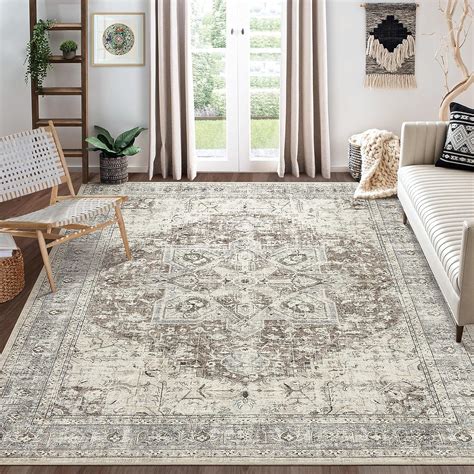 Amazon.com: Area Rug Living Room Rugs - 9x12 Washable Boho Rug Vintage ...