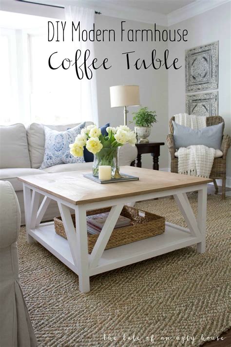 Distressed White Farmhouse Coffee Table