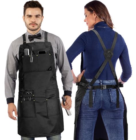 Under Ny Sky Barber Black Apron Leather Straps Pockets Reinforcements ...