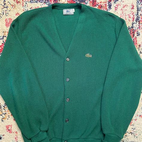 Izod Lacoste Green Wool Cardigan Size large. Great... - Depop
