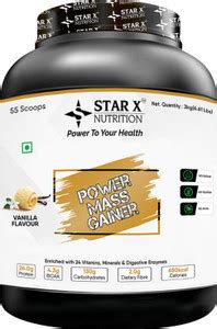 Star X nutrition Power Mass Gainer (Vanilla) - 26g Protein, 130g ...