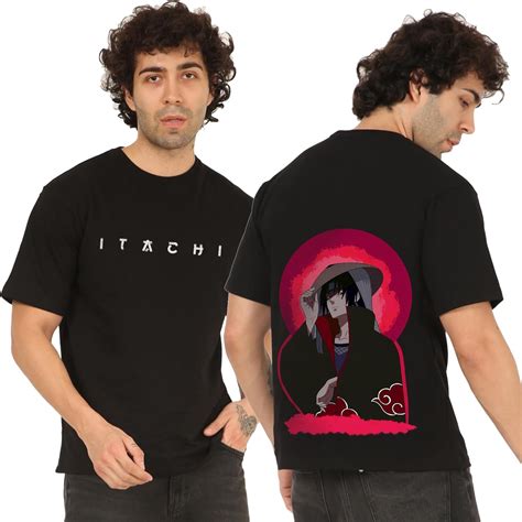 Buy AWARA BACHA Itachi Design Oversized Black Tshirt for Men and Women ...