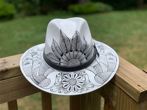 Hat Mexican Hat Hand Painted Hat Cowboy Hat Beach Hat - Etsy