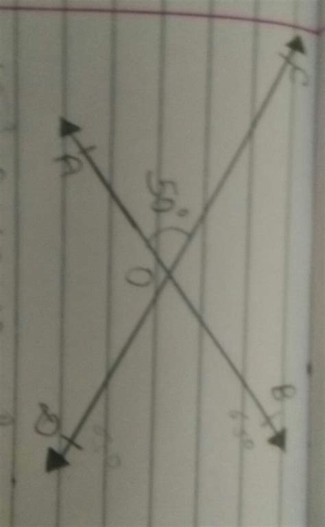 in the given figure , two straight lines AB and CD intersect at point O ...
