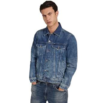 GUESS Blue Solid Spread Collar Denim Jacket : Amazon.in: Clothing ...