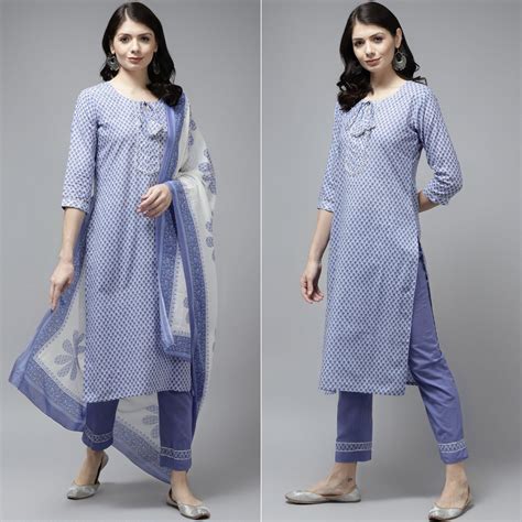 Purple Floral Printed Pure Cotton Salwar Suit