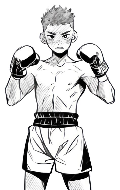 Png boxing sketch punching drawing | Premium AI-generated image