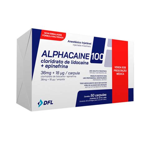 Anestesia Alphacaina Lidocaina al 2% 1:100.000