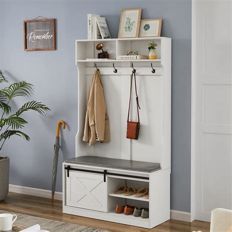Entryway Benches With Storage Coat Rack