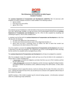 LA Title VI ADA Program Complaint Procedure 2021-2025 - Fill and Sign ...