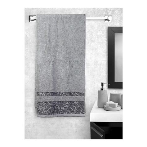 HomeStop Portico Ariana Solid Textured Bath Towel (Grey_Free Size ...