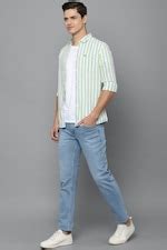 Buy Men White Custom Fit Stripe Full Sleeves Casual Shirts Online ...