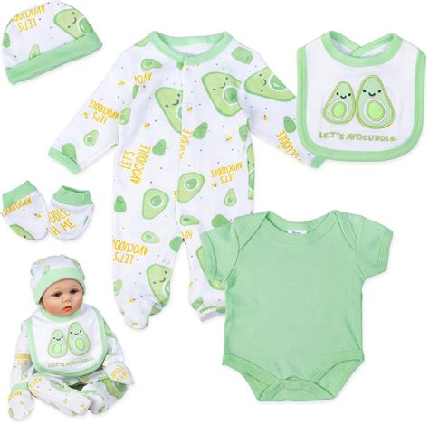 Amazon.com: Reborn Doll Baby Girl Clothes 5pcs Outfits for 17-22 Inch ...